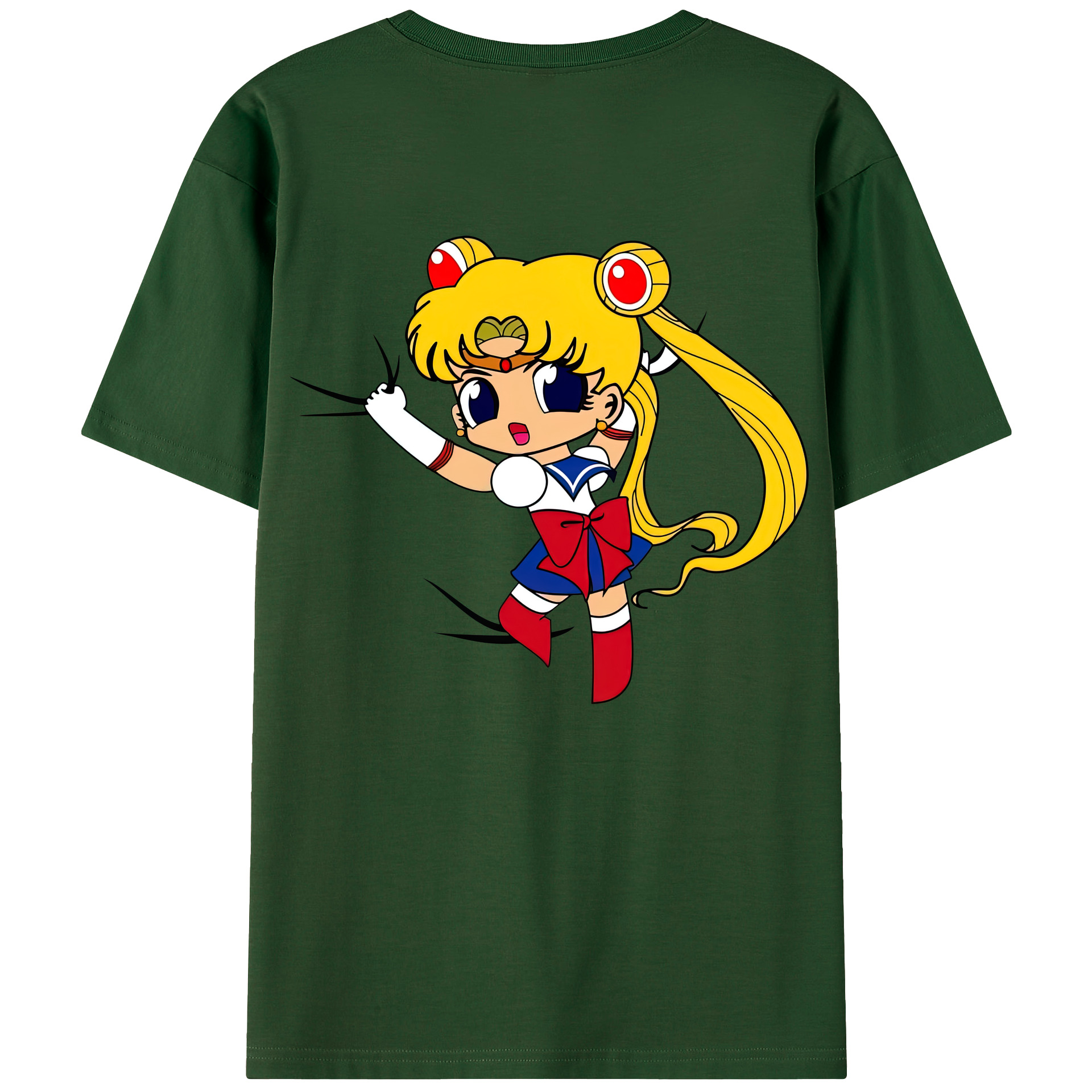 （画像用） 美少女戦士セーラームーン 月野 うさぎ つきの うさぎ Sailor Moon Tsukino Usagi 綿100％半袖Tシャツ（背面プリント）